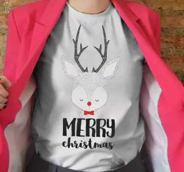 Jule t shirt søde rensdyr glæde - TenStickers