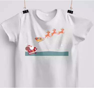 Julemand slæde sjov jule t shirt - TenStickers