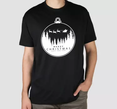 Slæde ornament jule t shirt - TenStickers