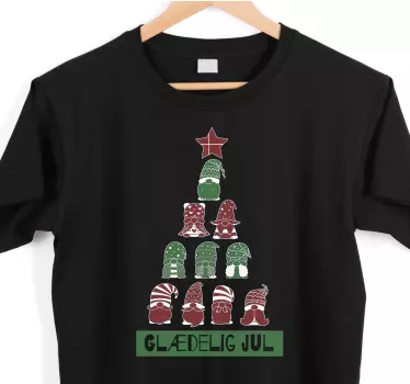 Juletræ med flag og nisser julet-shirts - TenStickers