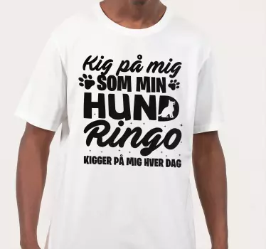 Kærlig hund sjov tekst på dansk T-shirts med navn - TenStickers