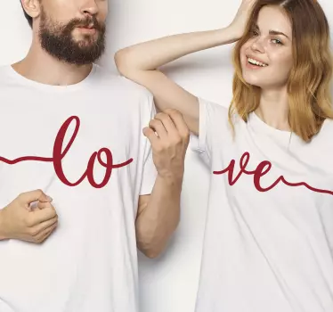 Kærlighed udtryk tøj par t-shirt - TenStickers