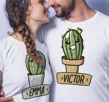 Kaktus du og mig par t-shirts - TenStickers