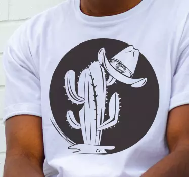 Kaktus og hat vestlig mønster t-shirt - TenStickers
