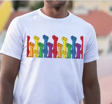 Knytnæve i regnbuefarver t-shirt - TenStickers