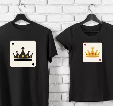 Konge dronning kort mønster matchende skjorter til par - TenStickers