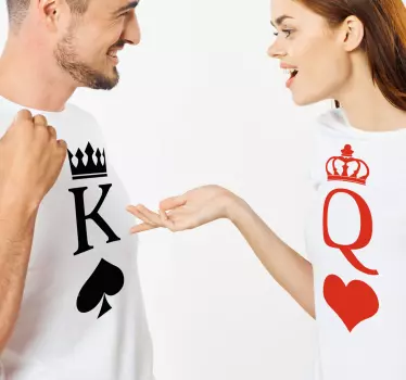 Konge & dronning matchende skjorter til par - TenStickers