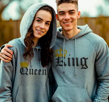 Konge og Dronning par t shirt - TenStickers