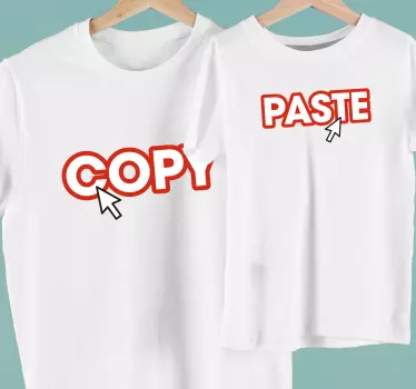 Kopi og indsæt mus far og søn tøj t shirt - TenStickers