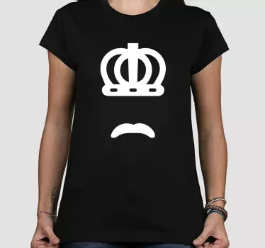 Krone og overskæg grafik original t-shirt - TenStickers