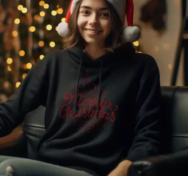 Kugle med kalligrafisk tekst jule t shirt - TenStickers