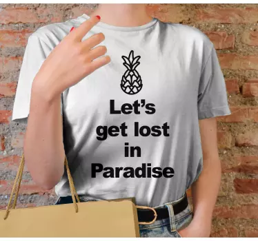 Lad os fare vild i paradis med ananas-t-shirt - TenStickers