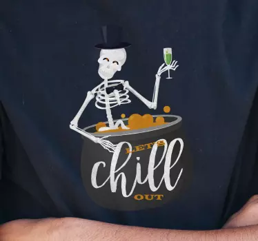 Lad os slappe af skelet halloween t-shirt - TenStickers