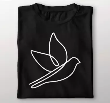 Line art gratis fugl t-shirt - TenStickers