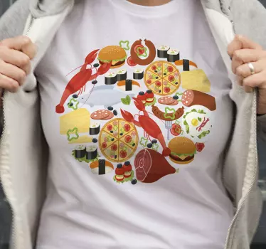 Mad ikoner i cirkel t-shirt - TenStickers