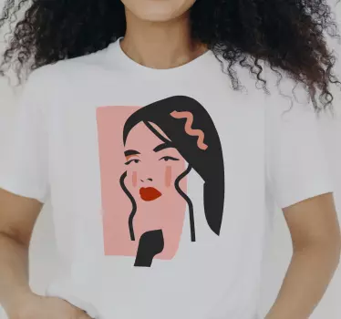 Malet kvinde ansigt t-shirt - TenStickers