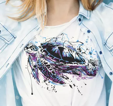 Maling kunst skildpadder kvinder t-shirt - TenStickers
