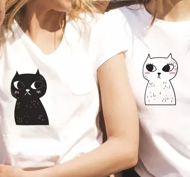 Matchende katte, der matcher skjorter til par - TenStickers