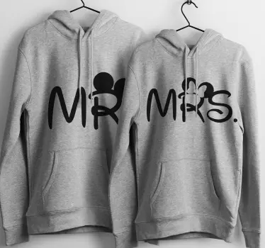Matchende mus hoodie til par - TenStickers