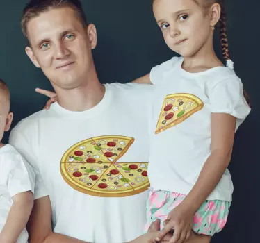 Matchende pizzaskiver far og søn tøj t shirt - TenStickers