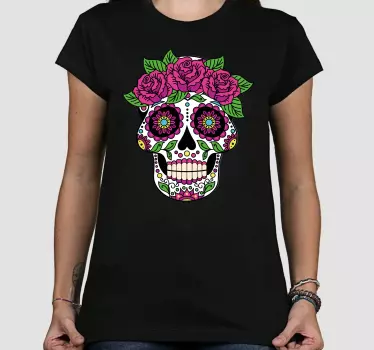 Mexicansk blomstret kranium t-shirt - TenStickers