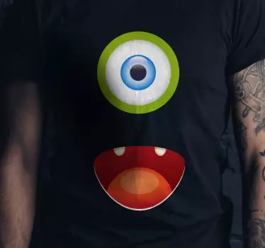 Monster øje og mund børneskjorte - TenStickers