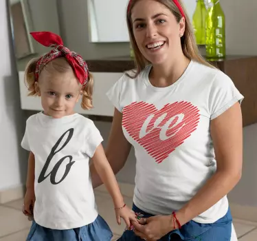 Mor & børn elsker mor og børn t-shirt - TenStickers