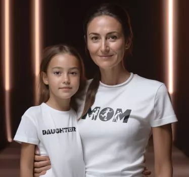 Mor og datter fodbold mor og datter t-shirt - TenStickers