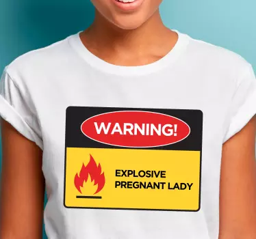 Mor og datter t-shirt advarsel eksplosiv gravid - TenStickers