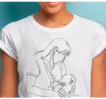Mor og datter t-shirt blid moderskabsomfavnelse - TenStickers