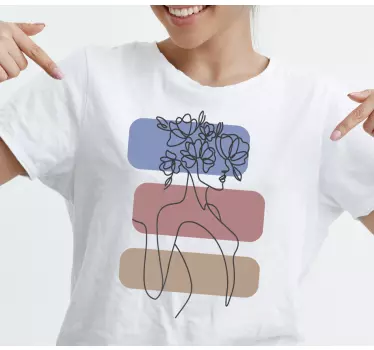 Mor og datter t-shirt blomster silhuet harmoni - TenStickers