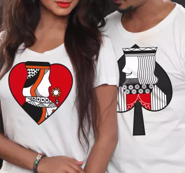 Mor og datter t-shirt dronning spillekort - TenStickers