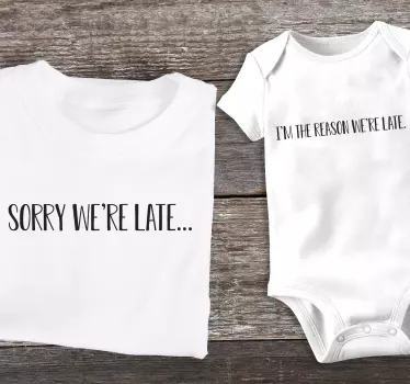 Mor og datter t-shirt forsinket ankomst humor - TenStickers