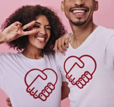Mor og datter t-shirt hjertelig forbindelse - TenStickers