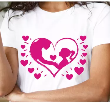 Mor og datter t-shirt hjertelig kærlighed - TenStickers