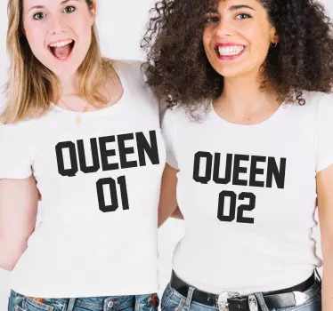 Mor og datter t-shirt i lyse matchende farver - TenStickers