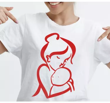 Mor og datter t-shirt kærlig moderlig omfavnelse - TenStickers