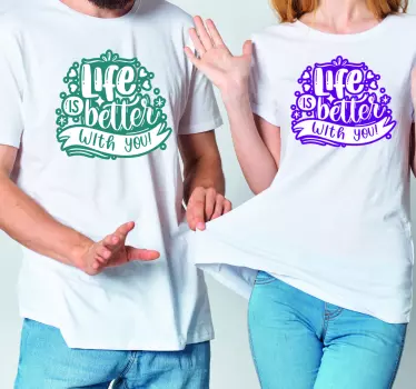 Mor og datter t-shirt livet er bedre sammen - TenStickers