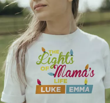 Mor og datter t-shirt mamas lys fejring - TenStickers