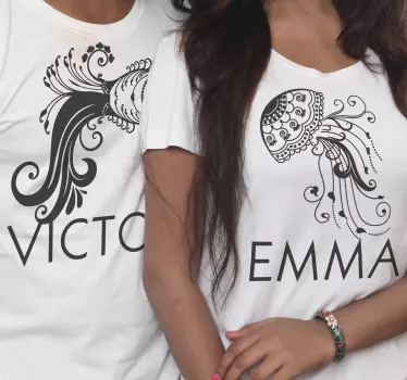 Mor og datter t-shirt matchende familie blæksprutter - TenStickers