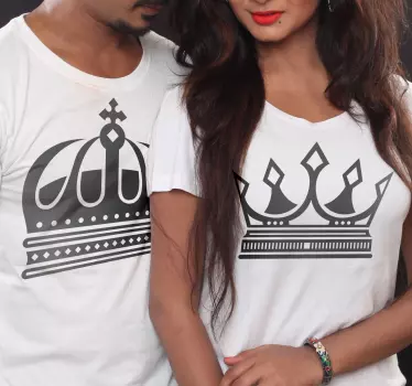 Mor og datter t-shirt med matchende krone-stil - TenStickers