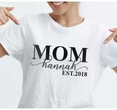 Mor og datter t-shirt med personlig præg - TenStickers