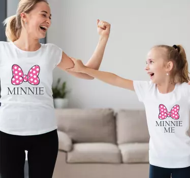 Mor og datter t-shirt minnie mouse sløjfe sæt - TenStickers