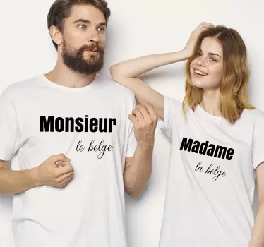 Mor og datter t-shirt monsieur madame par t-shirts - TenStickers