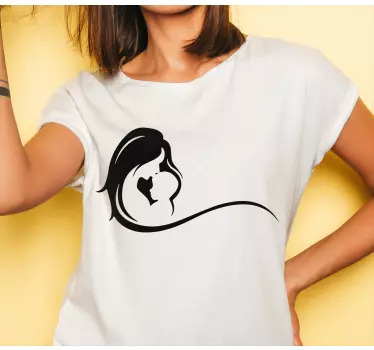 Mor og datter t-shirt mor og barn omfavnelse - TenStickers
