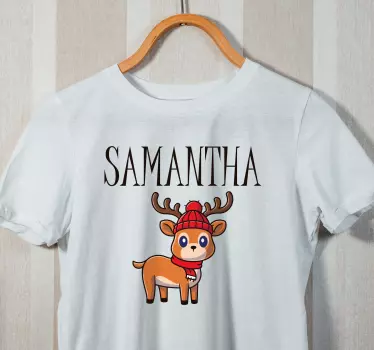 Mor og datter t-shirt sød rensdyr personlig gave - TenStickers