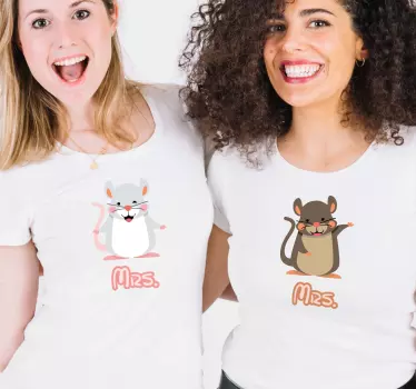 Mor og datter t-shirt søde matchende gnavere - TenStickers