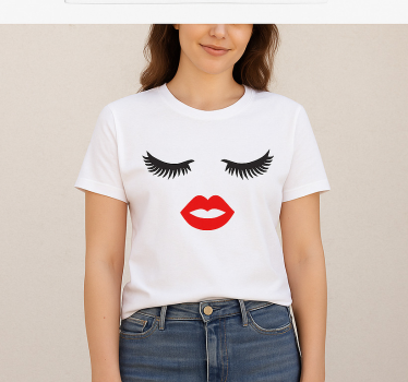 Mor og datter t-shirt vipper og læber - TenStickers