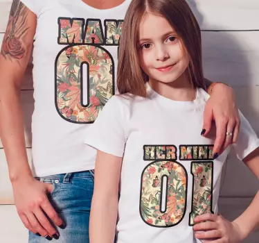 Mor og hendes mini mor og datter skjorte - TenStickers
