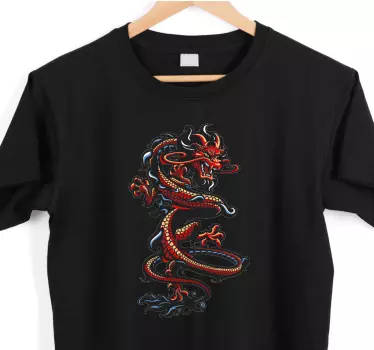 Mørk krøllet drage t-shirt - TenStickers